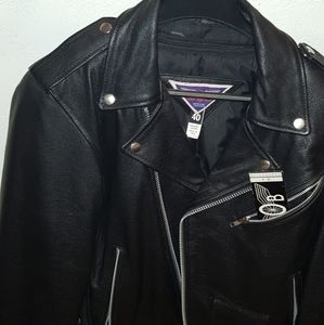 Leather biker jacket